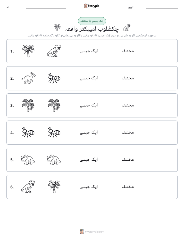 ایک جیسا یا مختلف