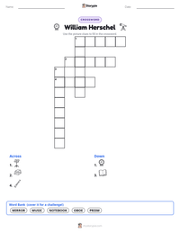 William Herschel printable worksheet preview