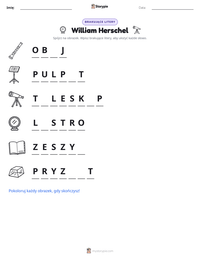 Podgląd drukowalnego arkusza ćwiczeń William Herschel