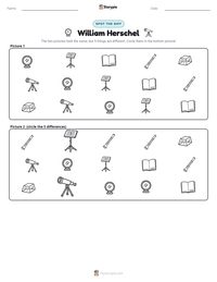 William Herschel printable worksheet preview