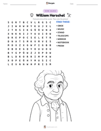 William Herschel printable worksheet preview