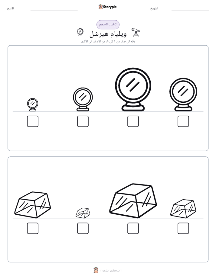 ترتيب الحجم
