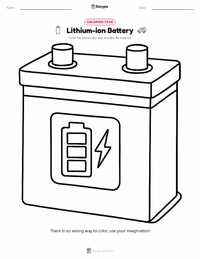 Lithium-ion Battery coloring page for kids
