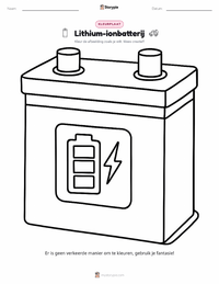 Lithium-ionbatterij kleurplaat voor kinderen