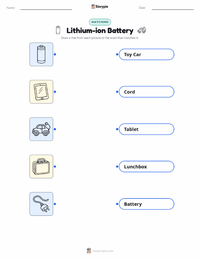 Lithium-ion Battery printable worksheet for kids