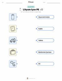 Lityum-iyon Pil yazdırılabilir çalışma sayfası önizlemesi
