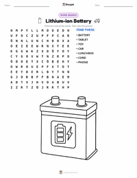 Lithium-ion Battery printable worksheet preview