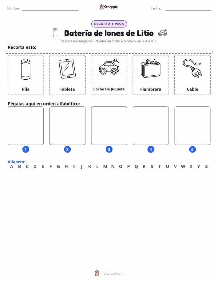 Cortar y Pegar el Alfabeto