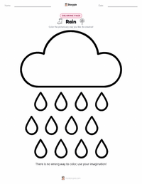Rain coloring page for kids