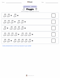 Anteprima della scheda stampabile di Pioggia