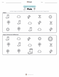 Aperçu de la feuille de travail imprimable Pluie
