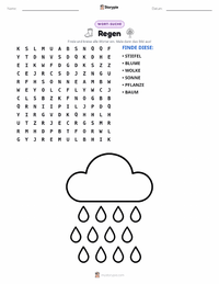 Regen druckbare Arbeitsblatt Vorschau