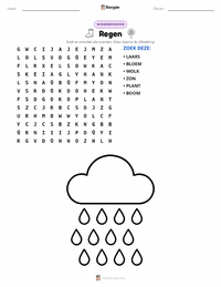 Regen afdrukbare werkblad voorbeeld