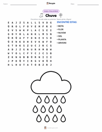 Prévia da folha de atividades imprimível Chuva