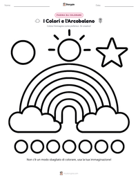Pagina da colorare di I Colori e l'Arcobaleno per bambini