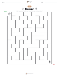 Rainbow printable worksheet preview