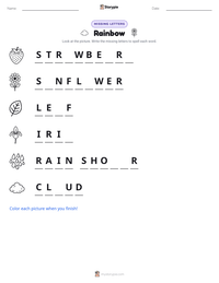 Rainbow printable worksheet preview