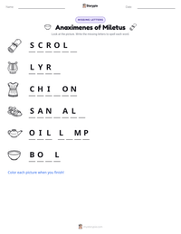 Anaximenes of Miletus printable worksheet preview