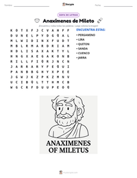 Vista previa de la hoja de trabajo imprimible de Anaxímenes de Mileto