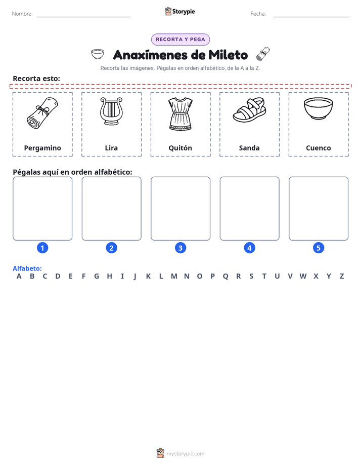 Cortar y Pegar el Alfabeto