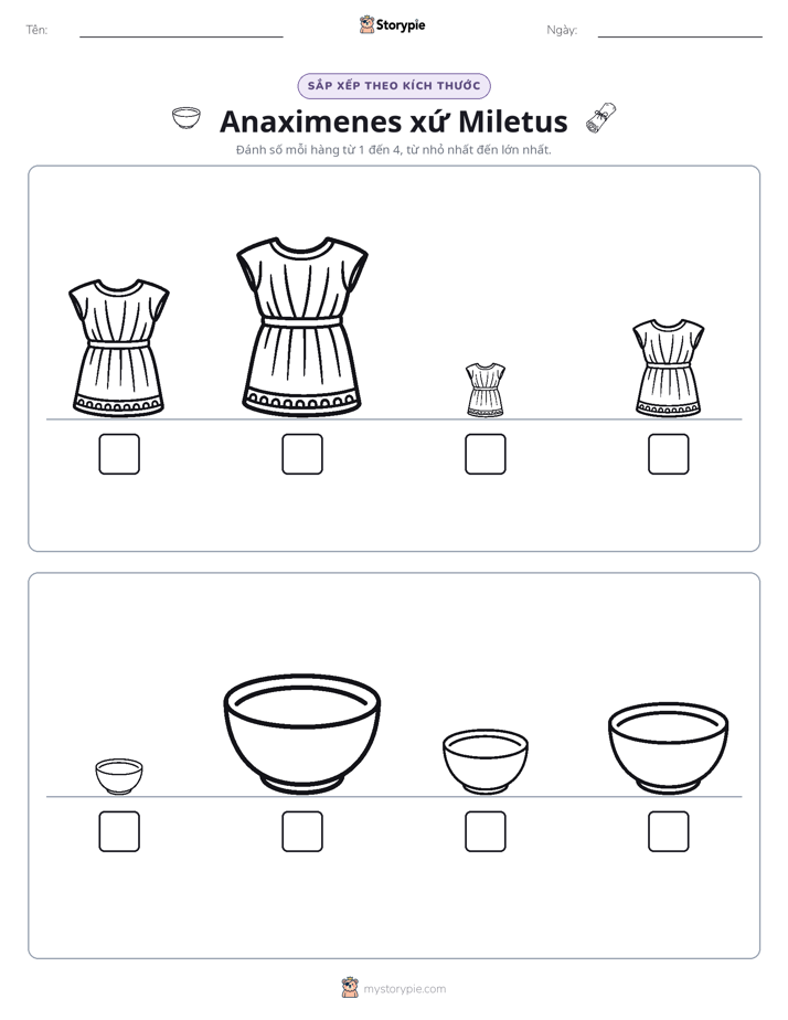 Thứ Tự Kích Thước