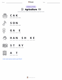 Agriculture printable worksheet preview