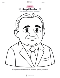 Sergei Korolev afdrukbare werkblad voorbeeld