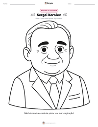 Prévia da folha de atividades imprimível Sergei Korolev