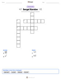 Sergei Korolev printable worksheet preview
