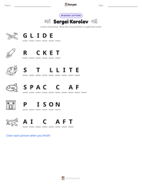 Sergei Korolev printable worksheet preview