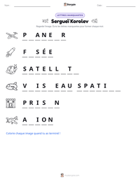 Aperçu de la feuille de travail imprimable Sergueï Korolev