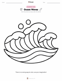 Ocean Waves coloring page for kids