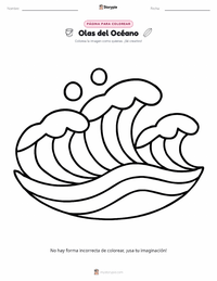 Página para colorear de Olas del Océano para niños