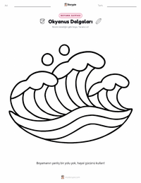 Okyanus Dalgaları çocuklar için boyama sayfası