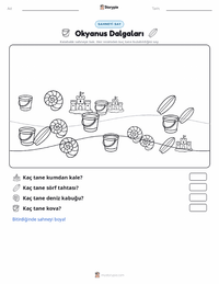 Okyanus Dalgaları yazdırılabilir çalışma sayfası önizlemesi