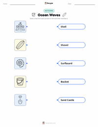 Ocean Waves printable worksheet for kids