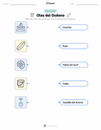 Hoja de trabajo imprimible de Olas del Océano para niños