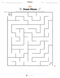 Ocean Waves printable worksheet preview