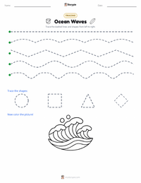 Ocean Waves printable worksheet preview