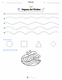 Aperçu de la feuille de travail imprimable Vagues Océaniques