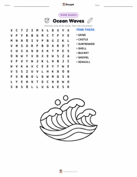 Ocean Waves printable worksheet preview