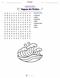 Aperçu de la feuille de travail imprimable Vagues Océaniques