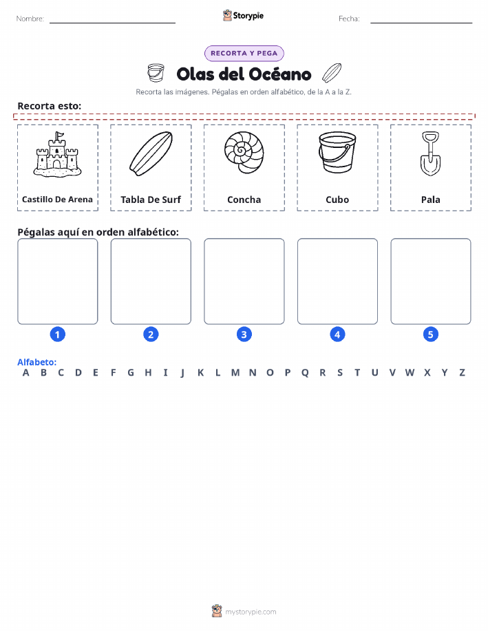 Cortar y Pegar el Alfabeto