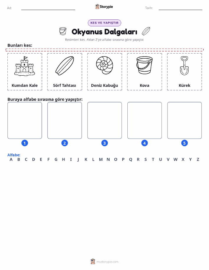 Kes & Yapıştır Alfabe