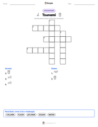 Tsunami printable worksheet preview