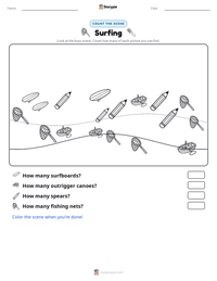 Surfing printable worksheet preview
