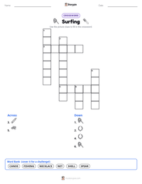 Surfing printable worksheet preview
