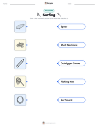 Surfing printable worksheet preview