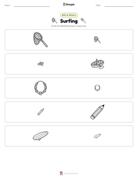 Surfing printable worksheet preview