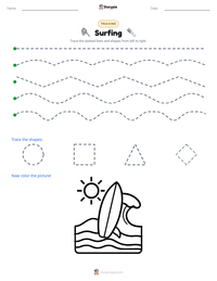 Surfing printable worksheet preview